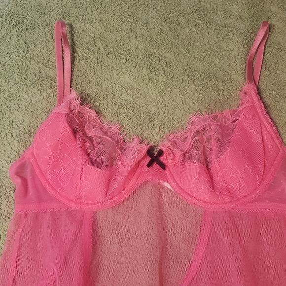 Victoria's Secret Pink Sheer Lace Chemise 36B - Picture 4 of 5